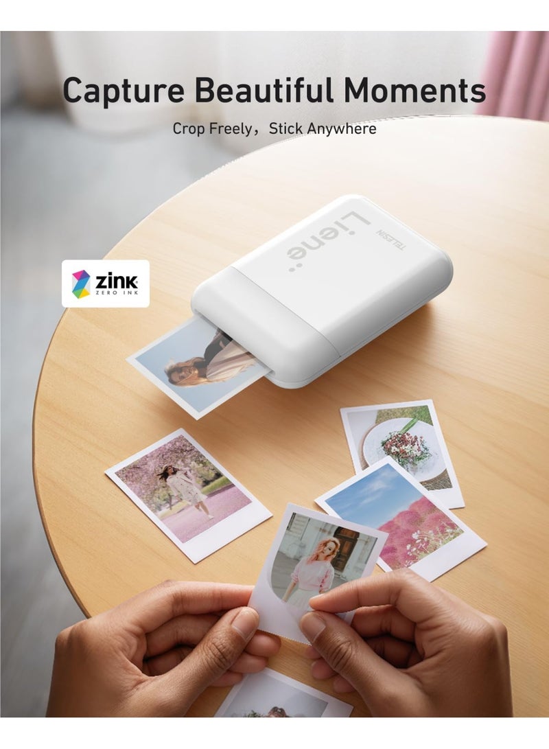 تيليسن ورق تصوير لين × تيليسِن زينك 2×3 بوصة، 50 ورقة لاصقة مقاومة للماء والتلطخ والتمزق، ورق صور فوري للطابعة، دفاتر الذكريات، الأعمال اليدوية - Image 5