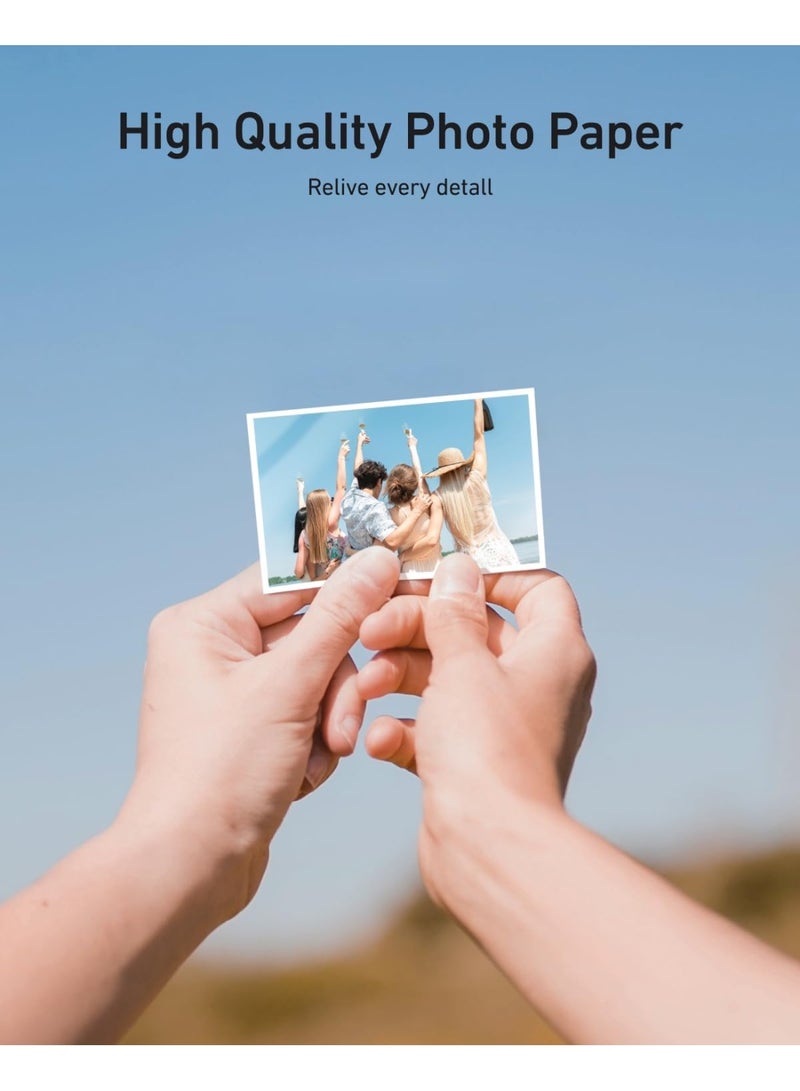 تيليسن ورق تصوير لين × تيليسِن زينك 2×3 بوصة، 50 ورقة لاصقة مقاومة للماء والتلطخ والتمزق، ورق صور فوري للطابعة، دفاتر الذكريات، الأعمال اليدوية - Image 4