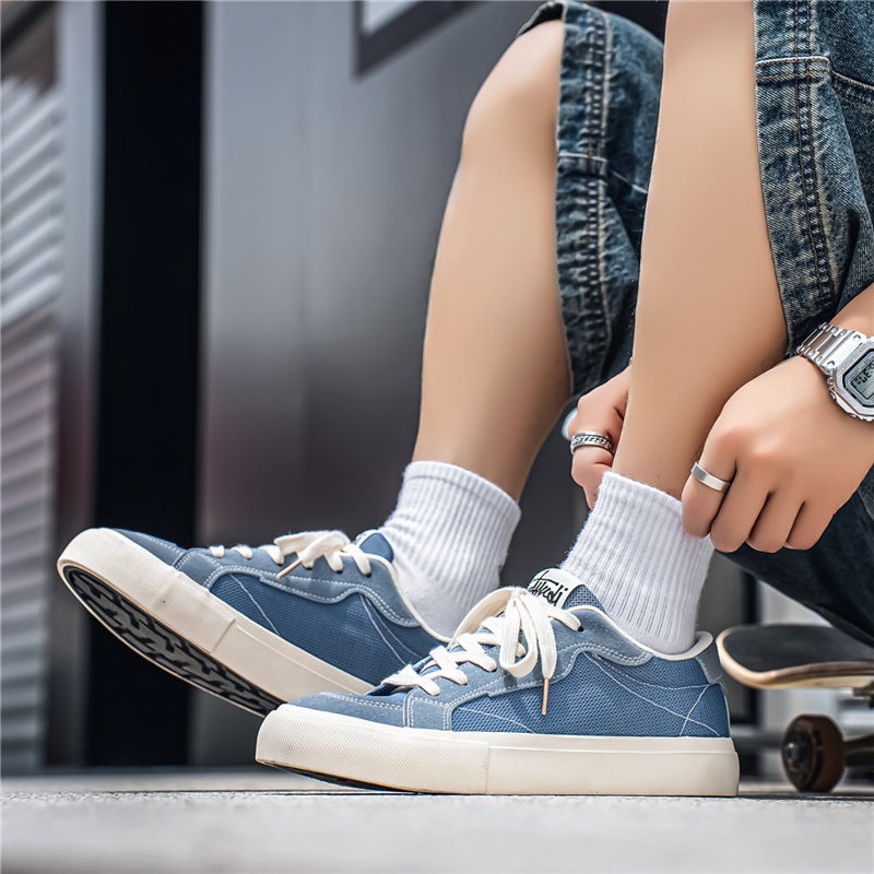 Men's Breathable Canvas Low Top Sneakers - Image 2