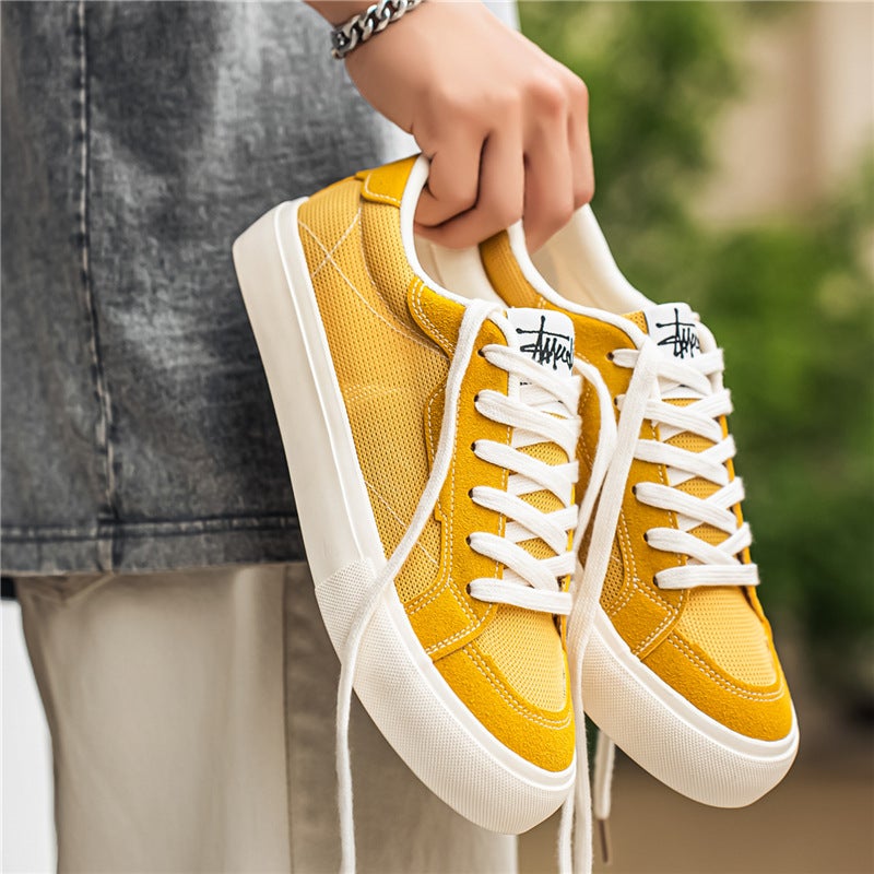 Men's Breathable Canvas Low Top Sneakers - Image 1