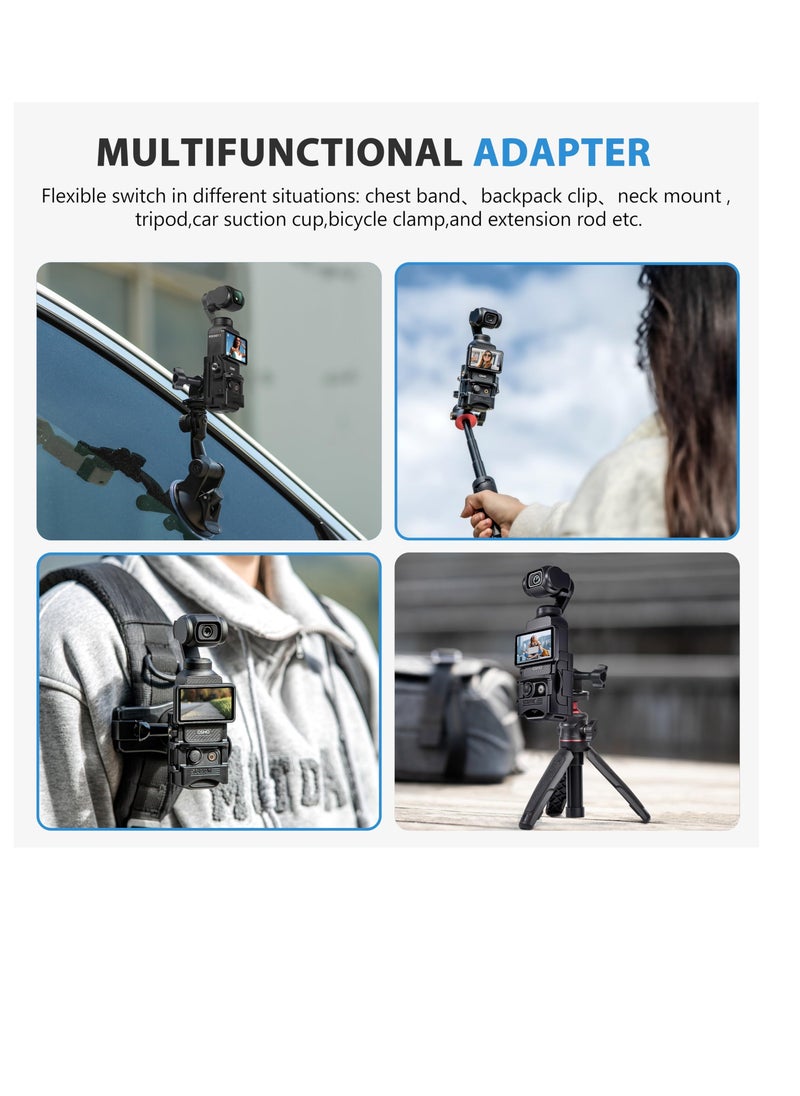 Generic Expansion Adapter for DJI Osmo Pocket 3, Creator Combo Handle Accessories Cold Shoe, Extended Mounting Bracket Strap Attached, Tripod Cycling mounts Selfie Stick, etc  - Image 2