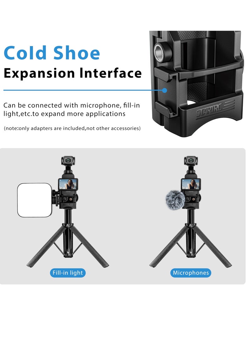 Generic Expansion Adapter for DJI Osmo Pocket 3, Creator Combo Handle Accessories Cold Shoe, Extended Mounting Bracket Strap Attached, Tripod Cycling mounts Selfie Stick, etc  - Image 3