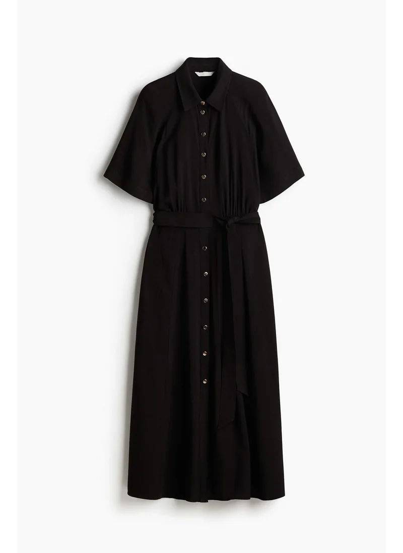اتش اند ام Tie-belt shirt dress
