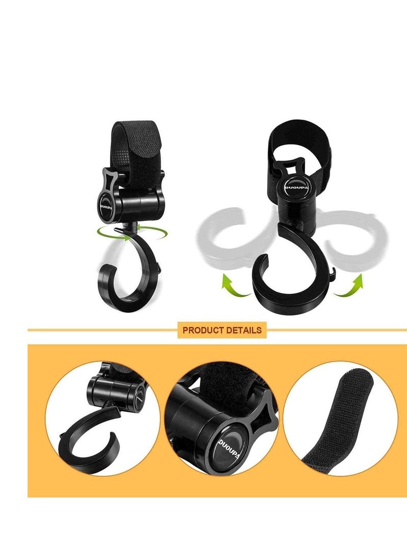 Y&D - Buggy Clips Stroller Pram Hook Clip Your Handbag Shopping or Baby Change Bag on Pushchair Universal Fit, 4 Pack Organiser Holders - Image 1