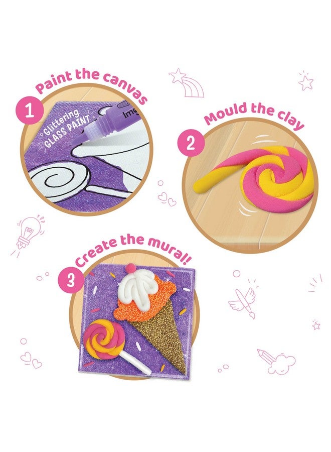 Imagimake Clay Murals - Candyland - Modelling Clay & Glass Paint - 5 Designs - Art & Craft Kit - Age 5 Years+(Nannan) - Image 3