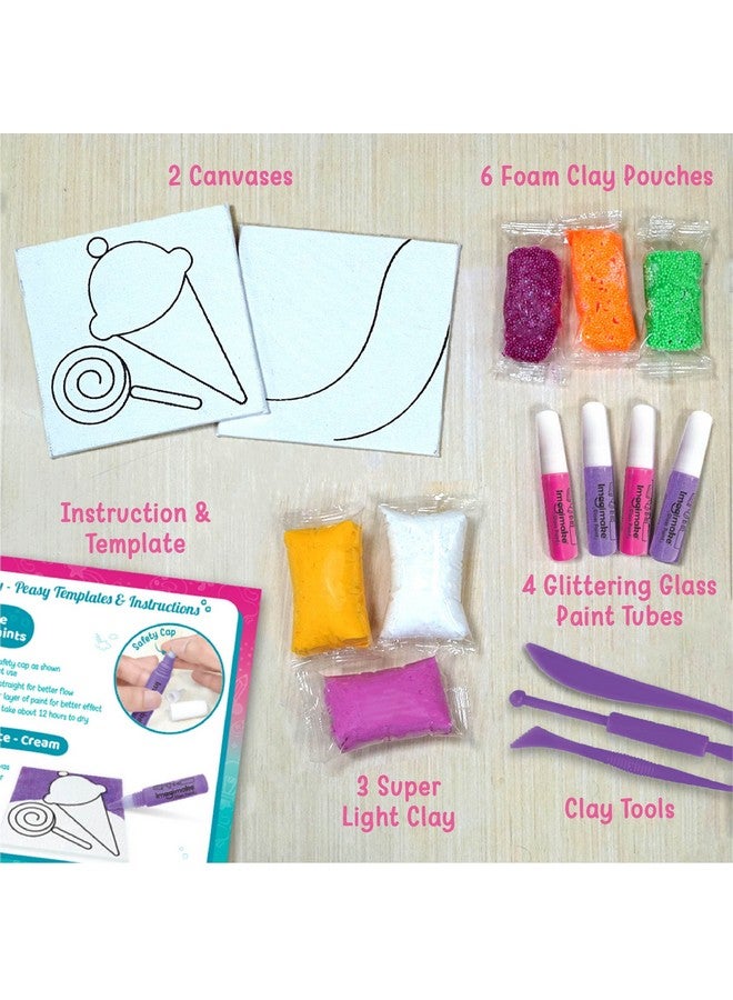 Imagimake Clay Murals - Candyland - Modelling Clay & Glass Paint - 5 Designs - Art & Craft Kit - Age 5 Years+(Nannan) - Image 2