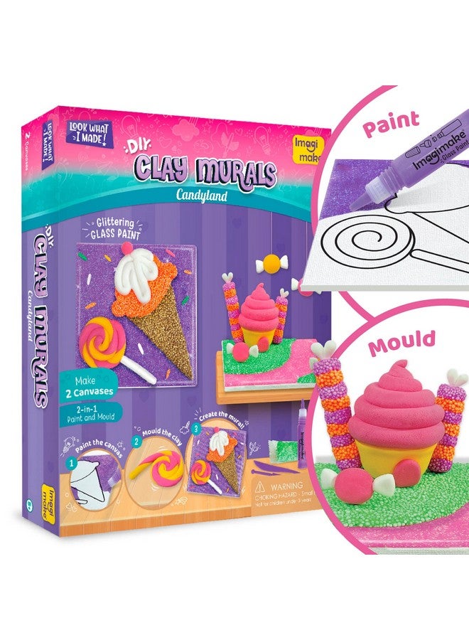 Imagimake Clay Murals - Candyland - Modelling Clay & Glass Paint - 5 Designs - Art & Craft Kit - Age 5 Years+(Nannan) - Image 1