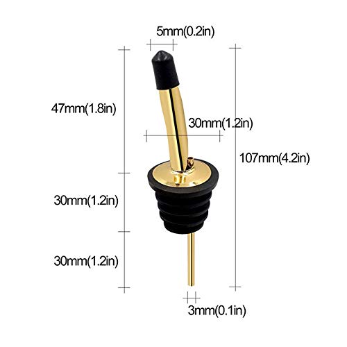 SZLFSX 24 Pack Liquor Pour Spouts Set - Stainless Steel bottle spout and Liquor Pourers Dust Caps Covers Gold - Image 2
