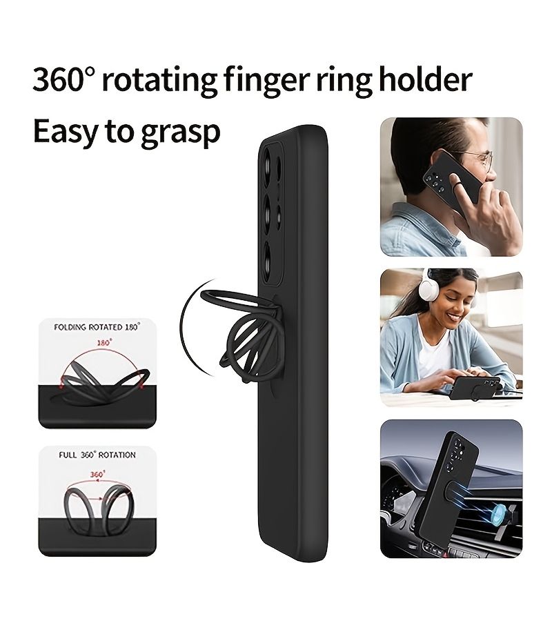Ivory White Magnetic Car Mount Shockproof Dustproof Phone Case for Samsung Galaxy A14 4G Comprehensive Protection - Image 5
