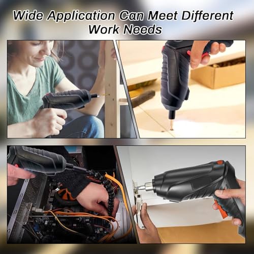 Shopper52 Rechargeable Electric Screwdriver - Black | USB Charging & LED Light | Lightweight Home Tool for Furniture Assembly & DIY - Image 2