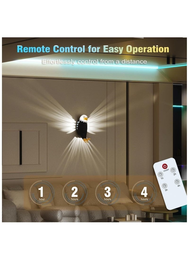 Zashe Bald Eagle Wall Light – American Eagle Night Light with Remote Control & Magnetic Mount  - Image 3
