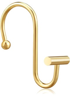 WANFAN 12 PACK Gold Shower Curtain Hooks Rings, Decorative Rings for Bathroom Rod, Premium Rust-Resistant Metal Hangers T Shaped Design  - Image 2