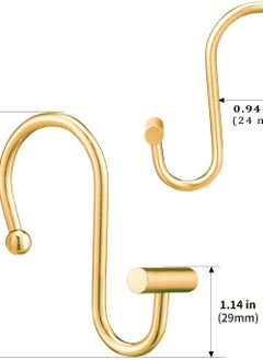 WANFAN 12 PACK Gold Shower Curtain Hooks Rings, Decorative Rings for Bathroom Rod, Premium Rust-Resistant Metal Hangers T Shaped Design  - Image 3