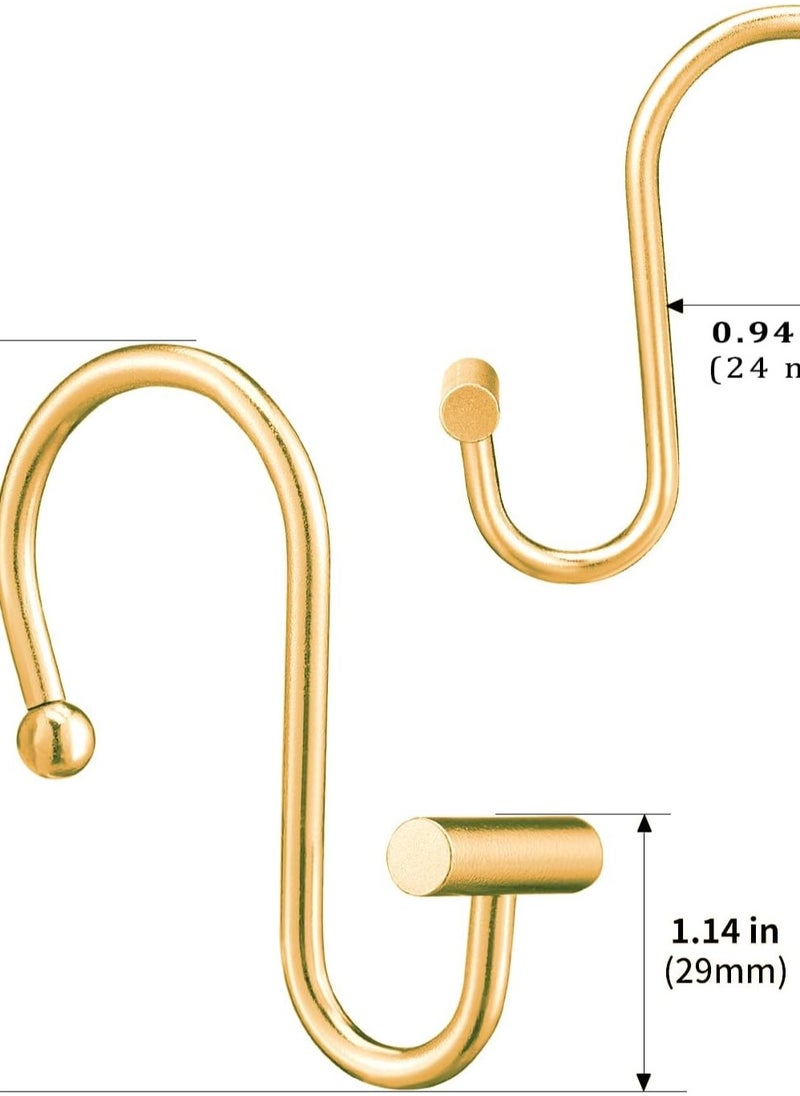 WANFAN 12 PACK Gold Shower Curtain Hooks Rings, Decorative Rings for Bathroom Rod, Premium Rust-Resistant Metal Hangers T Shaped Design  - Image 3