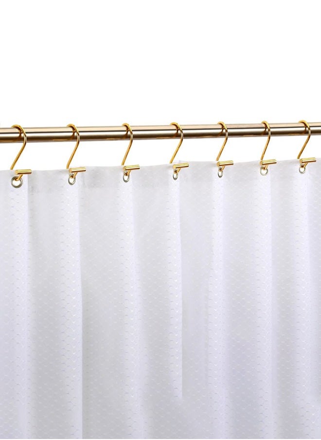 WANFAN 12 PACK Gold Shower Curtain Hooks Rings, Decorative Rings for Bathroom Rod, Premium Rust-Resistant Metal Hangers T Shaped Design  - Image 4