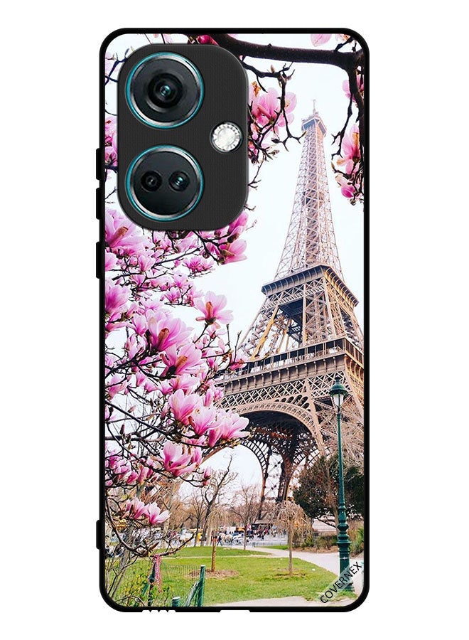 Covernex Protective Case Cover For OnePlus Nord CE3 Flowers & Eiffel Tower - Image 1