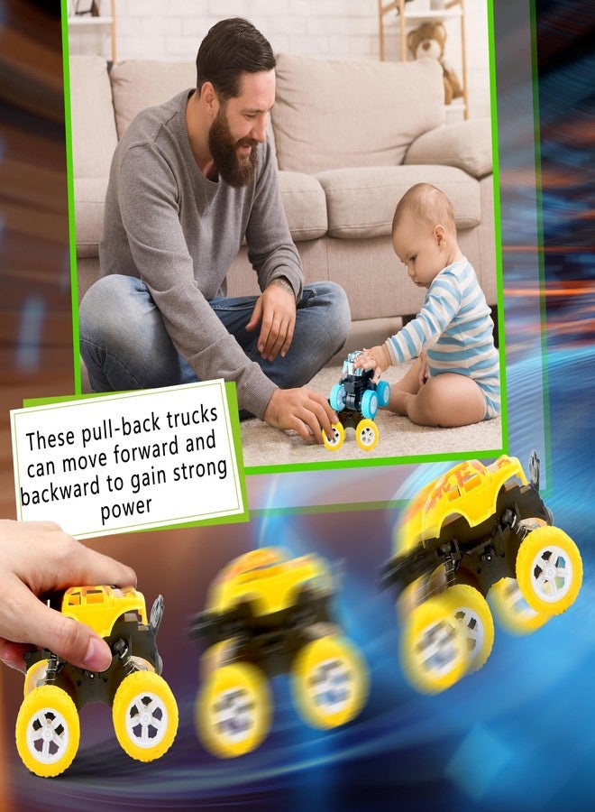 Hoarost 16 Pcs Mini Truck Toy Friction Powered Small Pull Back Truck Toys Push and Go Rotating Stunt Vehicles Toys for Boys and Girls Birthday Gifts Party Supplies, 16 Styles - Image 4
