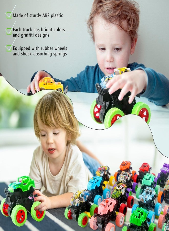 Hoarost 16 Pcs Mini Truck Toy Friction Powered Small Pull Back Truck Toys Push and Go Rotating Stunt Vehicles Toys for Boys and Girls Birthday Gifts Party Supplies, 16 Styles - Image 5