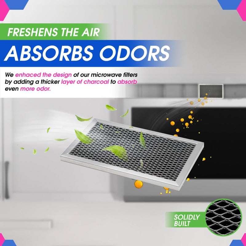 Bagean Microwave Filter Replacement 7.68"" X 4.85"" Jx81C Wb02X10776 Ge Microwave Charcoal Filter - Also Fits Lg Kenmore Carbon Filter - Freshens And Filters Kitchen Air In Over The Range Oven Vent Fan 2-Pack - Image 4