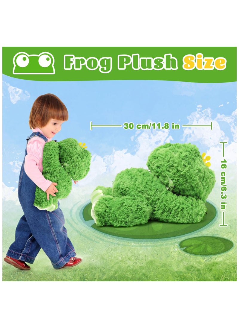 SYOSI Frog Stuffed Animal Bag with Straps, Frog Plush Toy, 11Inch Stuffed Frog Toy with Pocket, Cute Fluffy Frog Doll Plush, Soft Kawaii Stuffed Animal, for Kids Girls Boys Adults Valentines Birthdays Gift  - Image 3