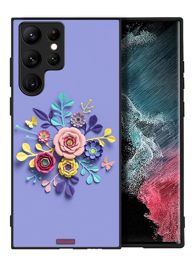 Tolwak Samsung Galaxy S22 Ultra 5G Protective Case Cover Flowers Art - Image 2