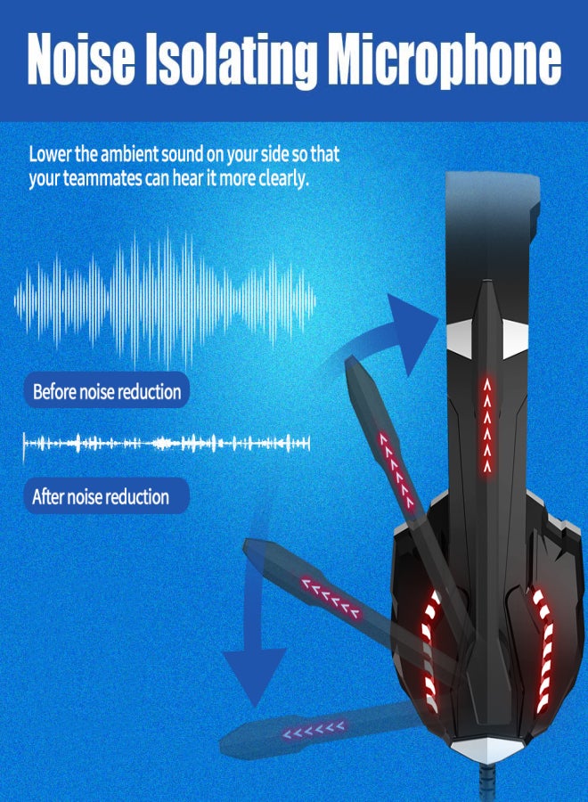 ذبابة البايثون سماعة الألعاب Python Fly G9000pro مع ميكروفون عازل للضوضاء قابل للتعديل بزاوية 120 درجة ووحدة تشغيل 40 مم، متوافقة مع نطاق واسع، لون أحمر - Image 3