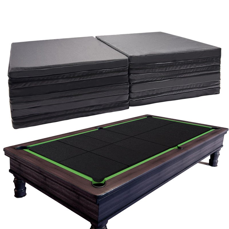 JZHLLA Pool Table Insert Mat for Pool Table Protection Billiard Table to Dining Table Foldable Removable Foam Mat with Zipper, Black - Image 1