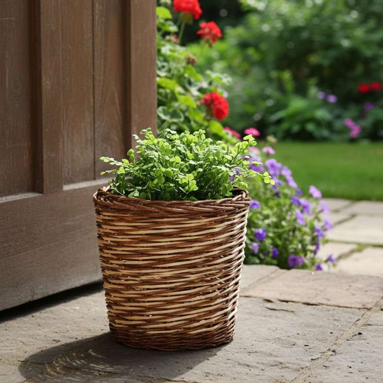 Pan Home وعاء صفصاف طبيعي لتزيين المنزل