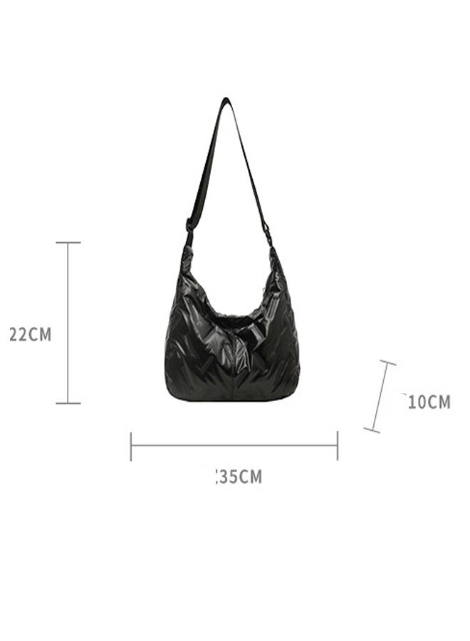 Lightweight large-capacity fall and winter crossbody bag fashion versatile cotton casual shoulder Tote bag commuter bag - Image 2