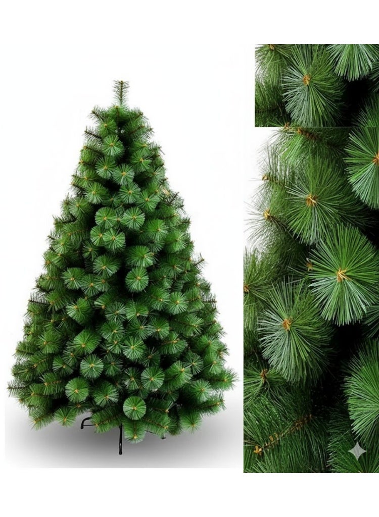 ARTIFICIAL TREE شجرة عيد الميلاد الصناعية الصنوبرية الخضراء بطول 150 سم، مقاومة للهب من مادة البولي فينيل كلوريد، سريعة التركيب، قابلة للطي، مع حامل معدني - Image 1