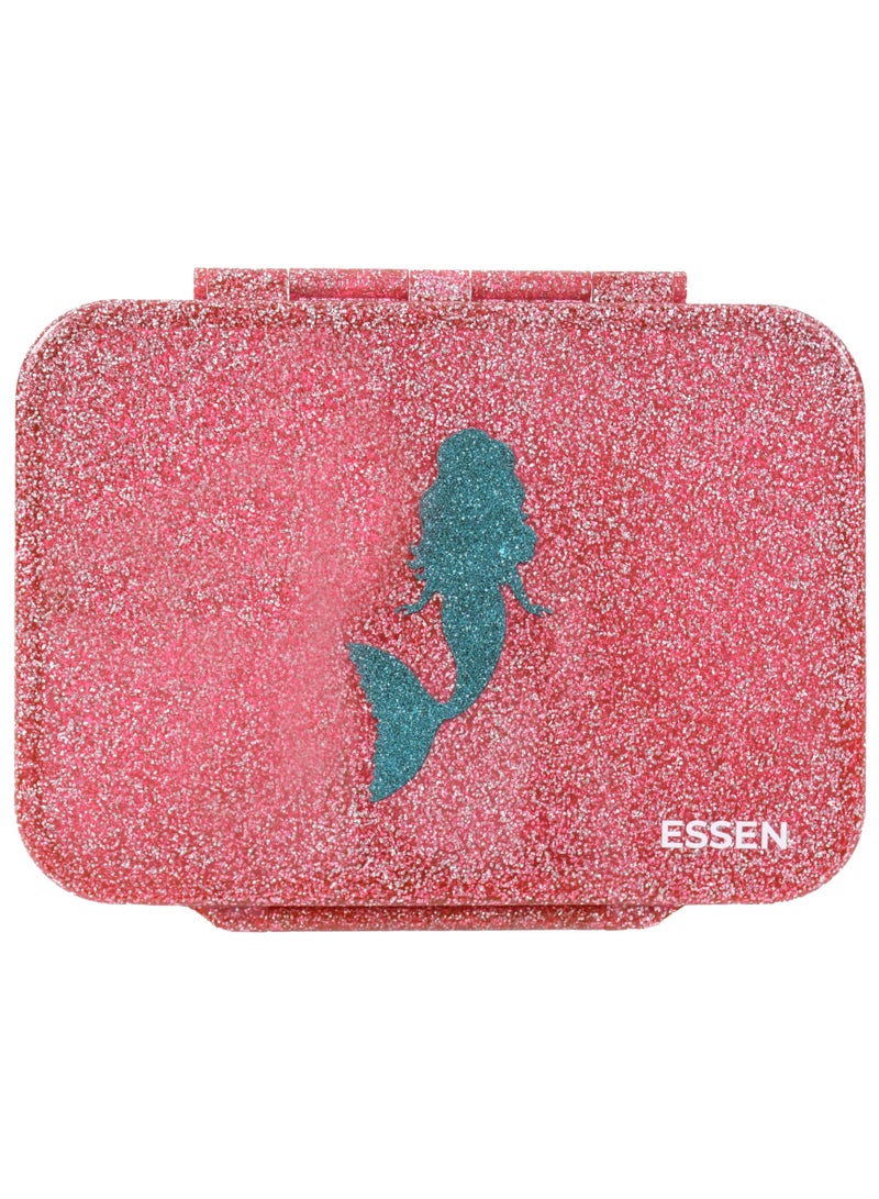 ESSEN Tritan Bento Lunch Box for Kids Girls - Pink Glitter Mermaid - Image 1