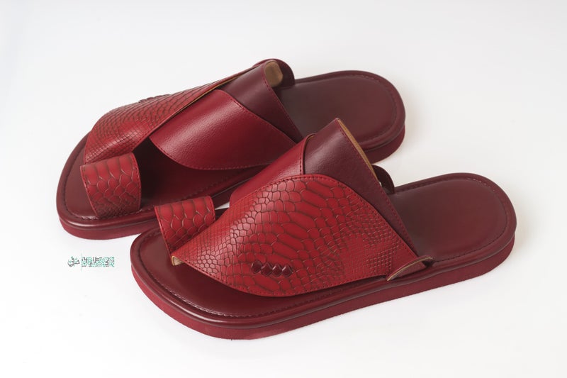 Zubairiya Naal | For Daily Wear, Eid and Occasions | Sandal | Burgundy Leather | Saudi Arabian Eastern