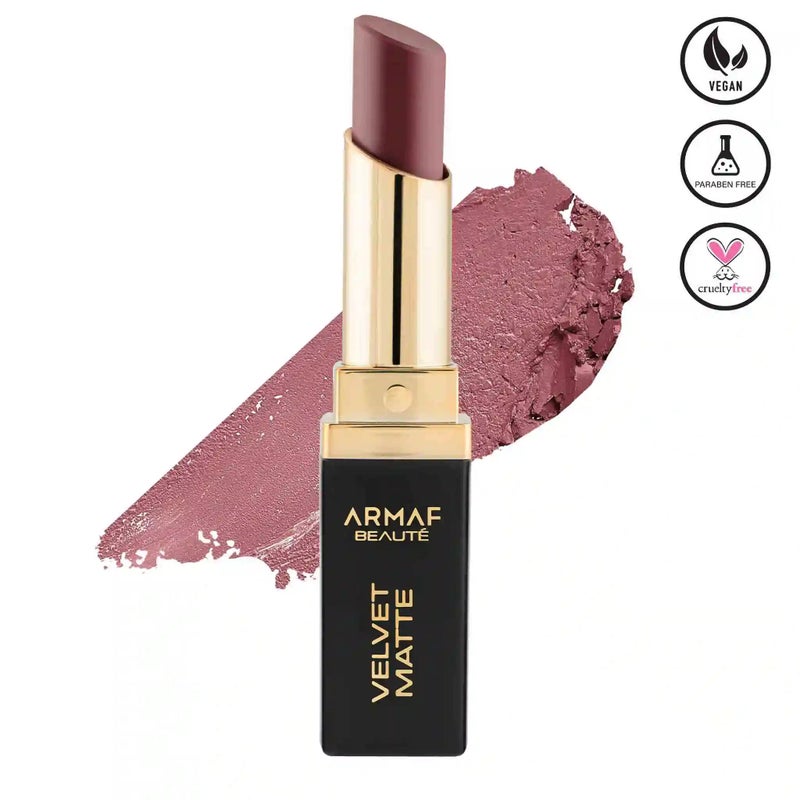 Armaf Beaute Makeup Velvet Matte Bullet Lipstick Juliette 2.6g, Rich & Hydrating Lip Colour with Shea Butter, Non Drying & Lightweight Lip Stick, Comfortable & Long Lasting Finish, Weightless Formula - Image 1