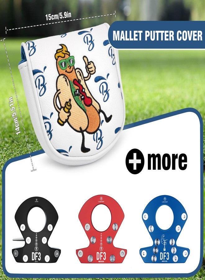 BAIRBRE Golf Putter Covers DF3 Mallet Putter Putter Headcover Hot Dog with Magnetic Closure Golf Club Covers Leather Mallet Putter Covers for DF3 Putter - Image 5