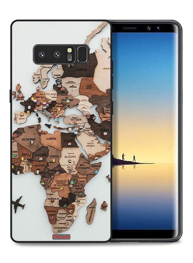 Tolwak Samsung Galaxy Note 8 Protective Case Cover World Map Art - Image 1
