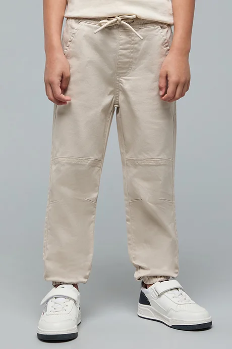 R&B Solid Jogger Pants with Drawstring Waist