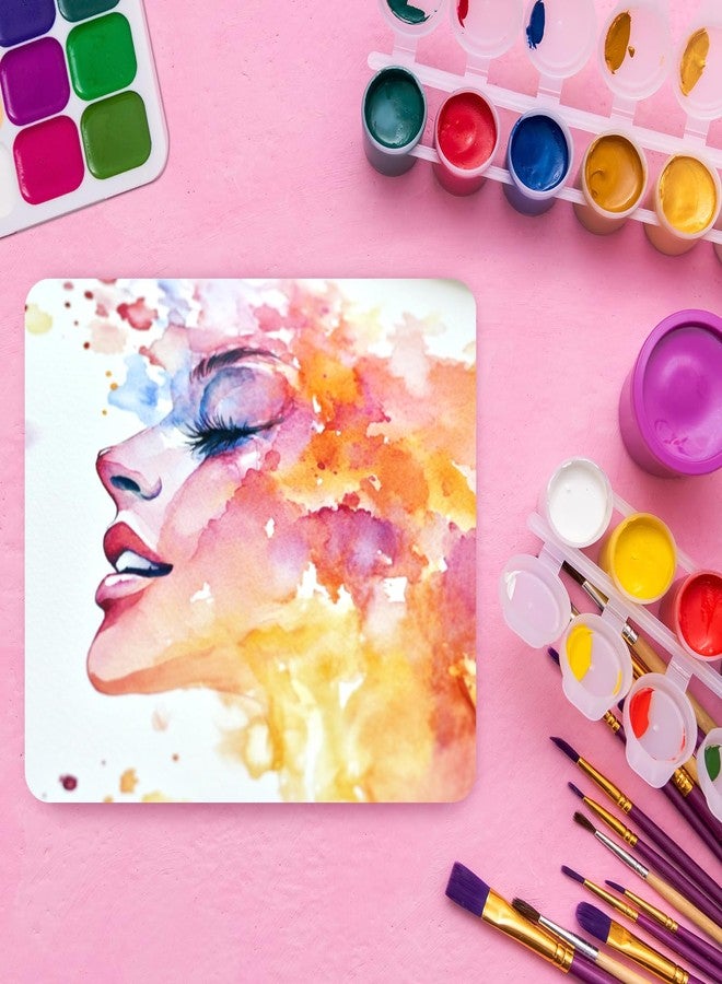 PATIKIL 100 Sheets Cotton Watercolor Paper 140lb/300 GSM Cold Press Water Coloring Paint Paper Round Corner for Art Painting Watercolor Drawing Artist, 4x4 Inch - Image 4