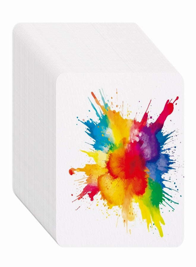 PATIKIL 100 Sheets Cotton Watercolor Paper 140lb/300 GSM Cold Press Water Coloring Paint Paper Round Corner for Art Painting Watercolor Drawing Artist, 4x4 Inch - Image 1