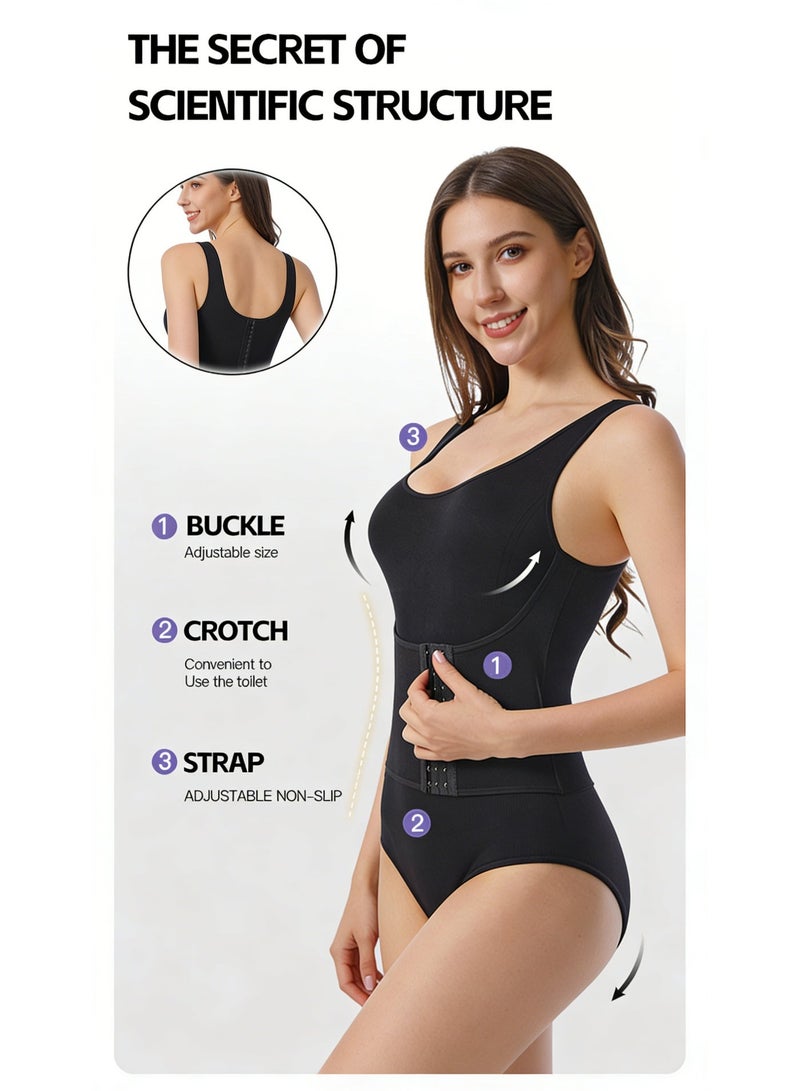 Magic Park Womens Shapewear, Waist Trainer Bodysuit For Women,Full Body Shaper,Tummy Control Shapewear,Ladies Round Neck Bodysuit,Sculpting Shaper Tank Top Bodysuits,Snatched Waist Body Suit - Image 5