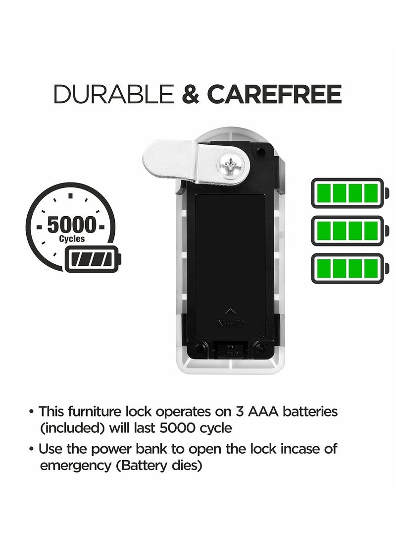 Ozone قفل الأثاث الذكي OZFL-302-FK مع بصمة الإصبع | وصول بواسطة مفتاح | نظام قفل يدوي - Image 2