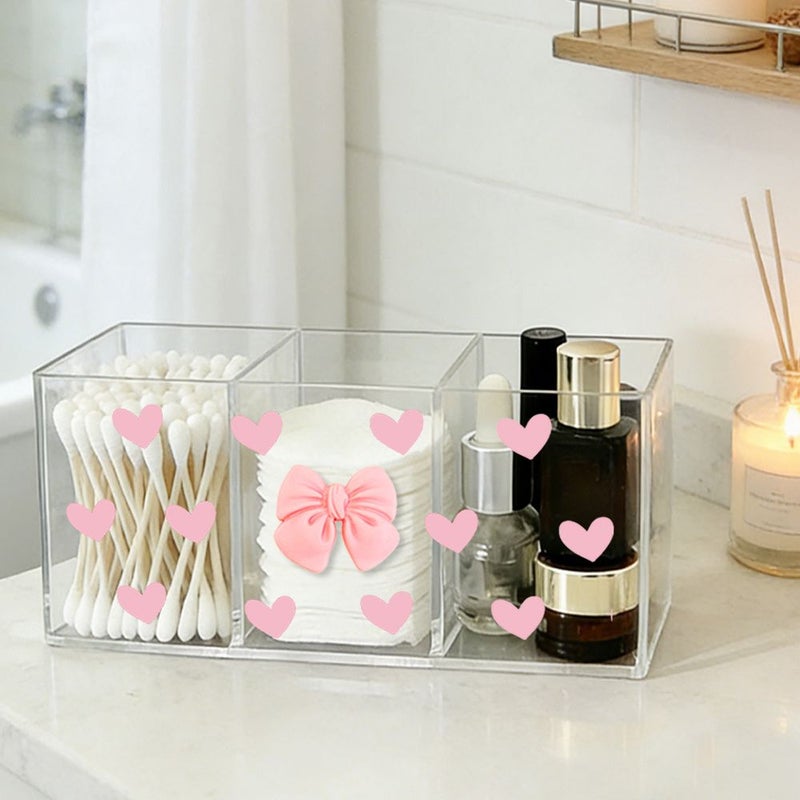 Transparent Acrylic 3D Butterfly Storage Box For Swabs Makeup Pads Skincare - Image 2