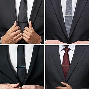 Roctee 4Pcs Tie Clips For Men Skinny Ties, Men's Tie Bars Set For Slim Ties, Silver Gold Clip Tie For Short Neckties, Classic Men's Tie Clasp Accessories (Regular Tie Clip) - Image 5