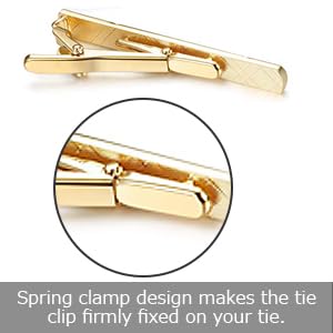 Roctee 4Pcs Tie Clips For Men Skinny Ties, Men's Tie Bars Set For Slim Ties, Silver Gold Clip Tie For Short Neckties, Classic Men's Tie Clasp Accessories (Regular Tie Clip) - Image 3