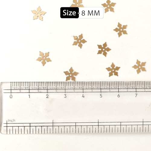 Embroiderymaterial Flower Shape Sequins Sitara for Craft and Embroidery 50gm (Antique Gold, 8MM) - Image 5