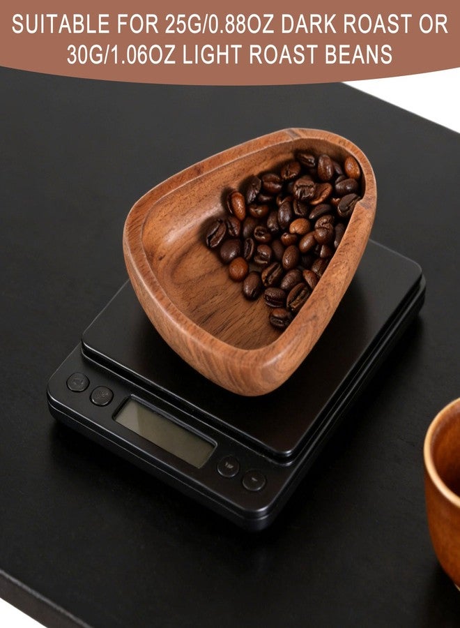 Penitue 3pcs Espresso Bar Accessories Kit, Include Walnut Wood Coffee Bean Dosing Cup Measuring Tray and Static Reduction Spray Bottle and Spoon for Coffee Lovers Gift - Image 3