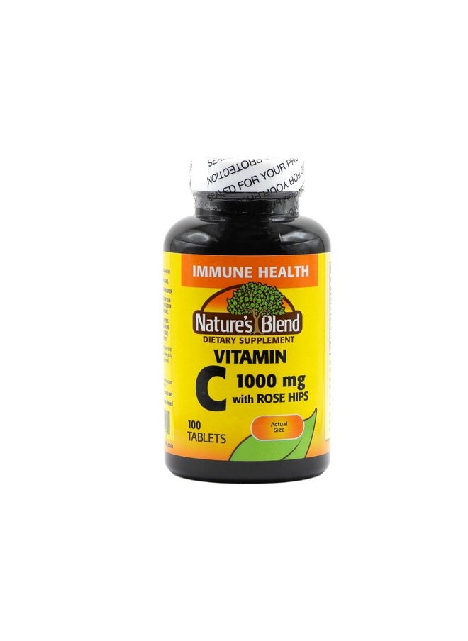 Nature's Blend - Nature`s Blend Vitamin C 1000mg w/Rose Hips Tablets 100 ct - Image 1