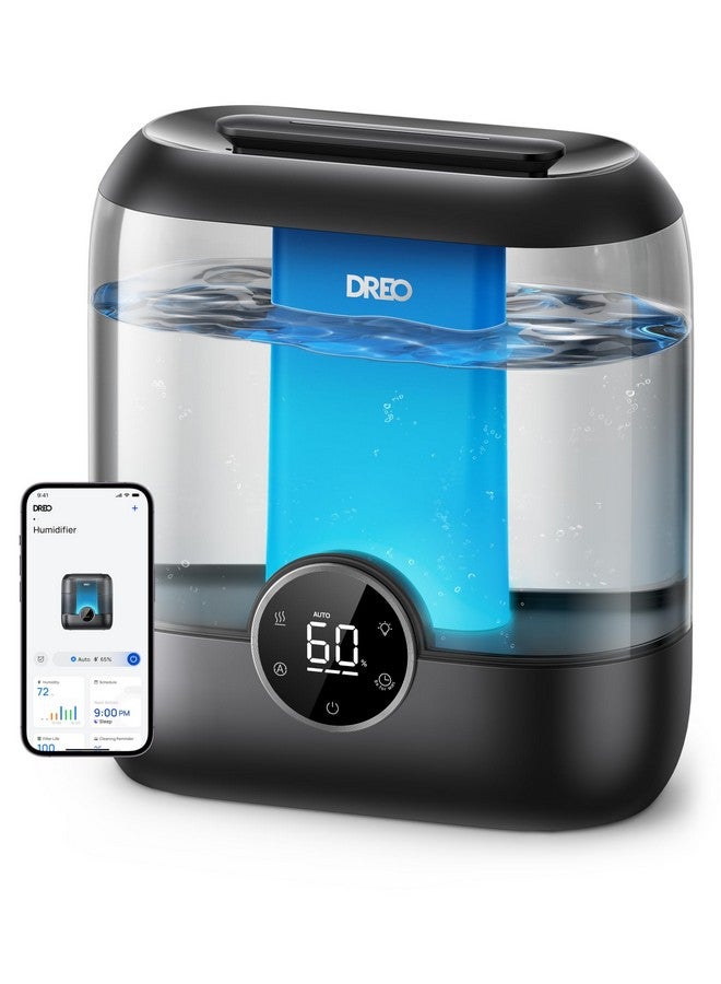 Dreo Dreo Smart Humidifiers for Bedroom, 6L Top Fill Supersized Cool Mist Humidifier for Large Room, 60 Hour Runtime, Quiet Ultrasonic Humidifiers for Plants, Baby, Indoor, Home, Night Light, Black  - Image 1