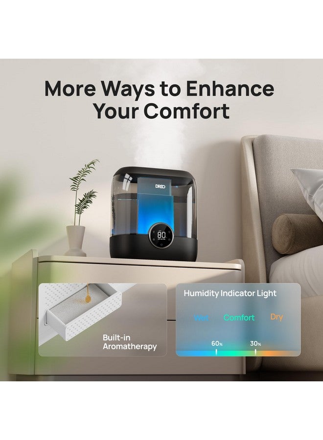 Dreo Dreo Smart Humidifiers for Bedroom, 6L Top Fill Supersized Cool Mist Humidifier for Large Room, 60 Hour Runtime, Quiet Ultrasonic Humidifiers for Plants, Baby, Indoor, Home, Night Light, Black  - Image 3