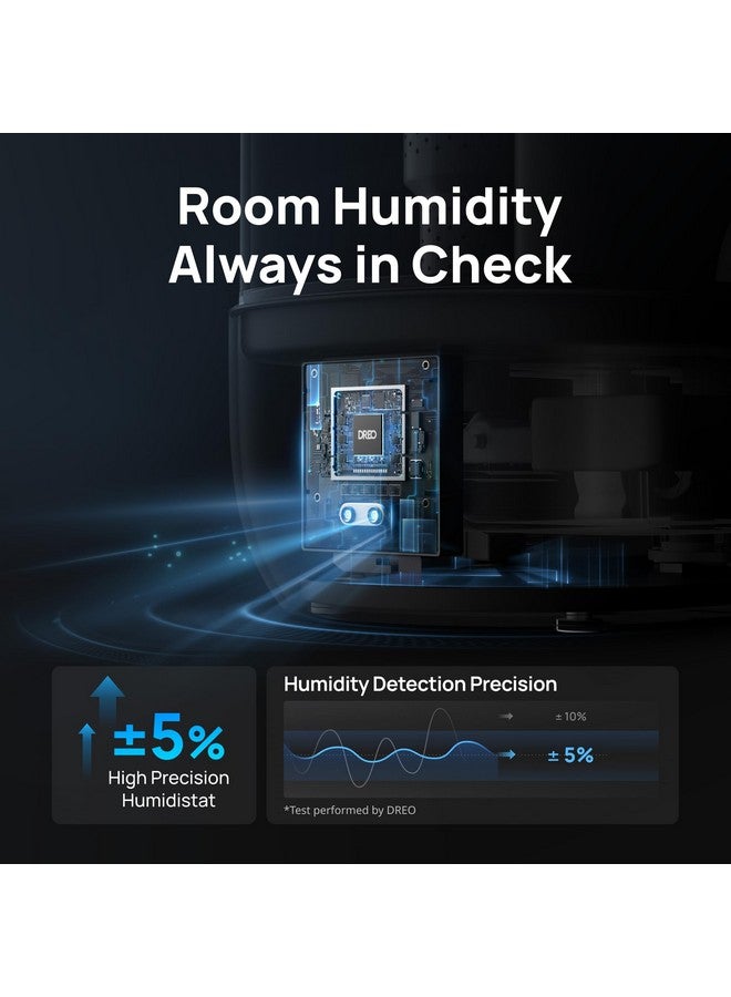 Dreo Dreo Smart Humidifiers for Bedroom, 6L Top Fill Supersized Cool Mist Humidifier for Large Room, 60 Hour Runtime, Quiet Ultrasonic Humidifiers for Plants, Baby, Indoor, Home, Night Light, Black  - Image 4