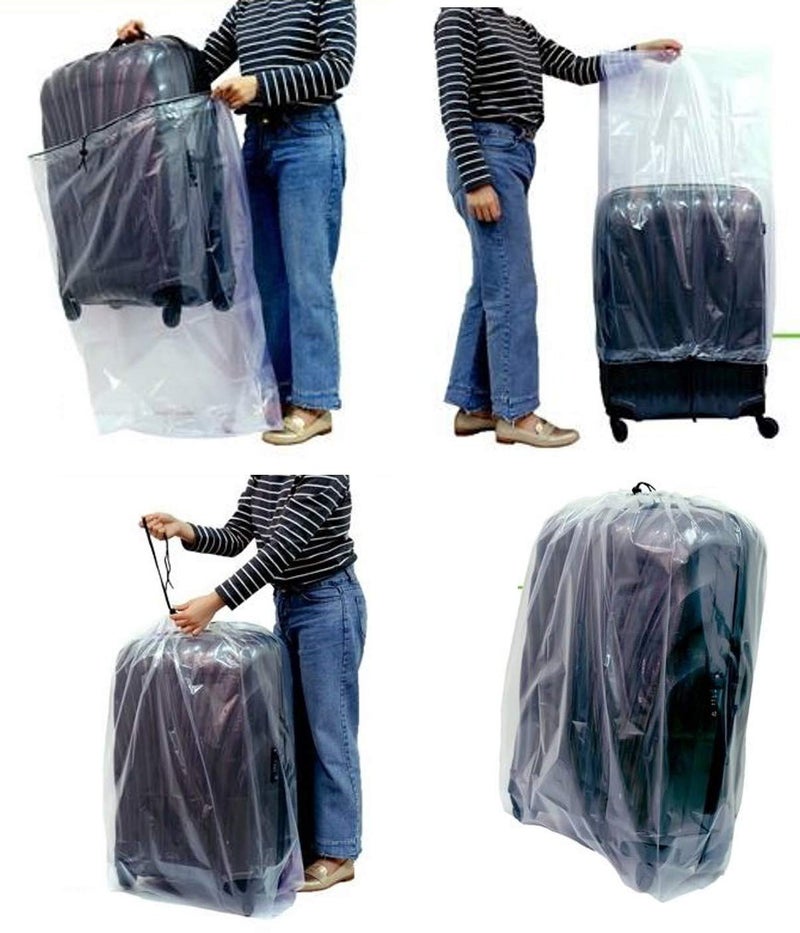SPICY SERVED 4 pieces of Dust Cover Big Plastic Drawstring Bags Multi-Purpose for Storage and Keeping Luggage, Big Dolls, Blankets, Pillows, Suitcase Good for Household Organizing Reusable (L (79x115 cm)) - Image 4